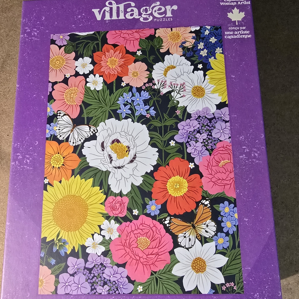 villager Multicolor Floral Puzzle with Butterflies